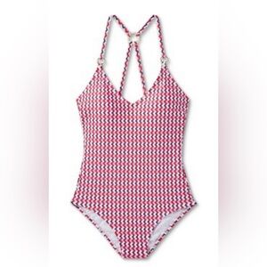 Kona Sol Women's One Piece Swimsuit Ribbed Swimwear Size 24